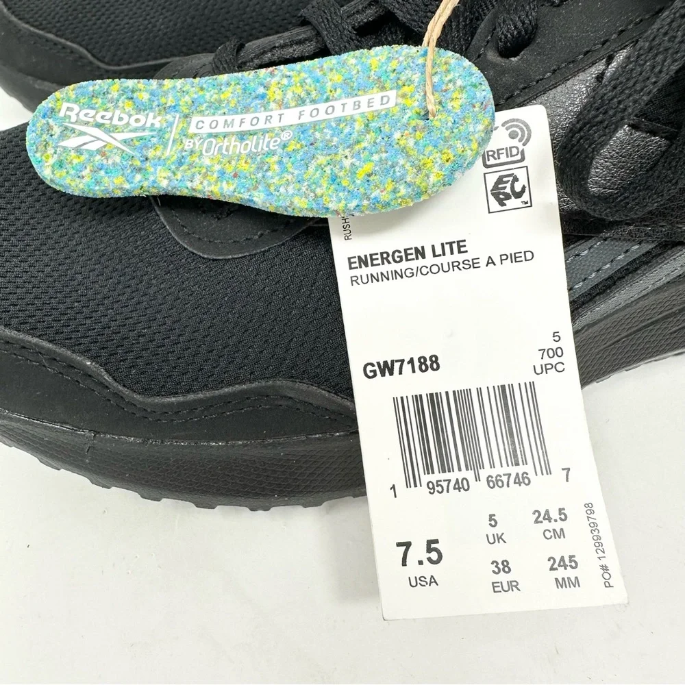 NEW Reebok Energen Lite Womens Size 7.5 Black Running Athletic Shoes
